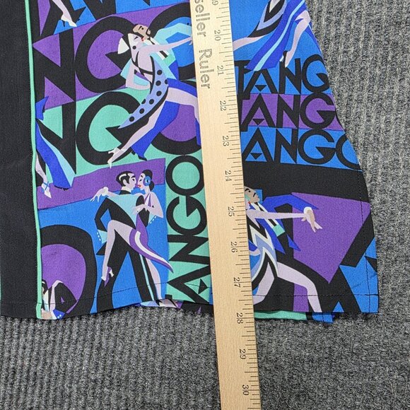 Bob Mackie Wearable Art Kimono Jacket Womens M Blue Silk Tango Dance Set - Picture 12 of 16